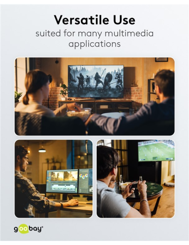 
65267 GOOBAY - Cable Displayport  Macho-Macho de  5m V.1.4 8K Carcasa de aluminio, dorado, Nylon Goobay Bolsa Retail