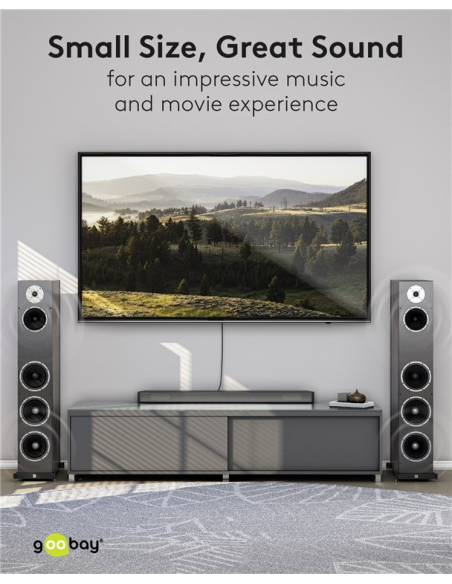 
65300 GOOBAY - Cable  2,0m 1xRCA M a 2xRCA Macho Subwoofer Flexiplus Nylon Goobay