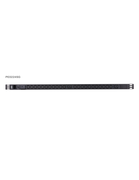 
PE0224SG-AT-G Regleta Aluminio Rack 19" 22xC-13+2C19,  Entrada C20 16A 3 m 0U ATEN