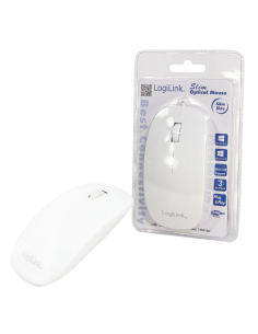 
id0062 Ratón Óptico Plano Slim 1000dpii Blanco USB Logilink