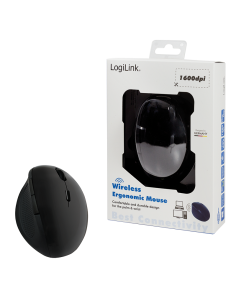 
ID0139 Ratón Optico Wireless 2.4GHz Ergonomico 5 botones + 1DPI 1000/1200/1600 dpi  Negro LogiLink