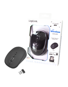 
ID0193 Ratón Optico Wireless 2.4GHz Ergonomico Negro LogiLink
