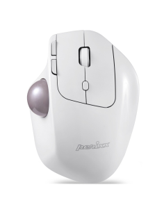 
PERIMICE-720W Ratón trackball ergonómico inalámbrico de 2,4 GHz y Bluetooth Blanco Perixx