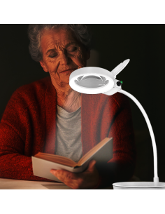 
WZ0059 LOGILINK - Lámpara de escritorio con lupa Libera tus manos mientras trabajas/lees Lente de cristal de alta calidad con 2