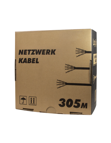 
CQ2305U LOGILINK - Bobina CAT 6 U/UTP  305m Instalacion Gris AWG23/1 Eca