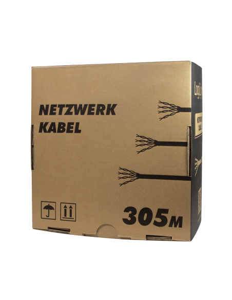 
CQ2305U LOGILINK - Bobina CAT 6 U/UTP  305m Instalacion Gris AWG23/1 Eca