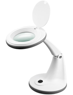 
60366 GOOBAY - Lupa 6W 450lm 100mm 30LED STAND. Lámpara de aumento LED con base, 6 W, blanca
450 lm, lente de cristal de 100