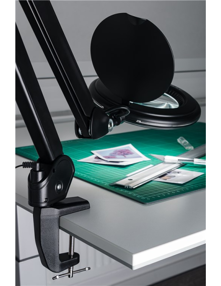 
64987 GOOBAY - Lámpara de aumento Abrazadera de mesa Negro. Abrazadera de mesa de repuesto para lámparas de aumento con brazo