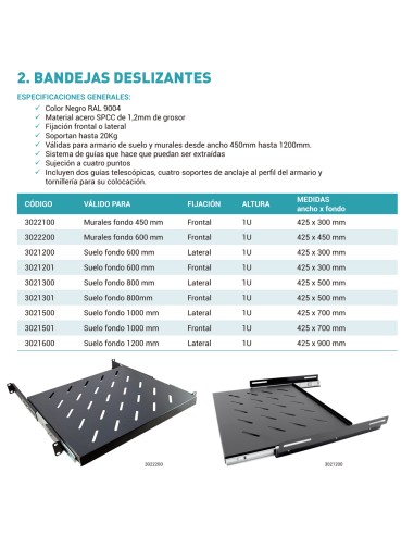 3032000 MONOLYTH - BANDEJA FIJA ADAPTABLE FONDO 450-600