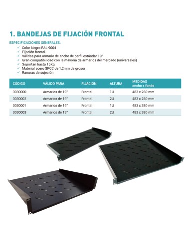 3032000 MONOLYTH - BANDEJA FIJA ADAPTABLE FONDO 450-600