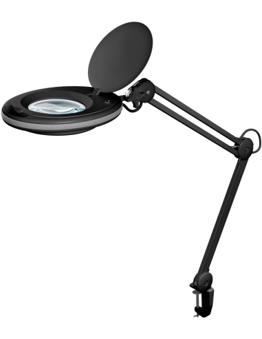 
64989 GOOBAY - Lupa 8W 650 lm 127 mm 60 LED KLEMM Negra. Lámpara de aumento LED con pinza, 8 W, negra
650 lm, lente de crist