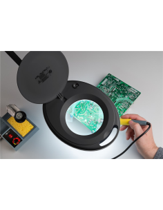 
64989 GOOBAY - Lupa 8W 650 lm 127 mm 60 LED KLEMM Negra. Lámpara de aumento LED con pinza, 8 W, negra
650 lm, lente de crist