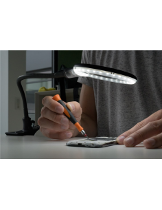 
64990 GOOBAY - Lupa 6W 480lm 100mmX 30LED STAND/KLEMM S. Lámpara de aumento LED con base y abrazadera, 6 W, negra, 480 lm, le