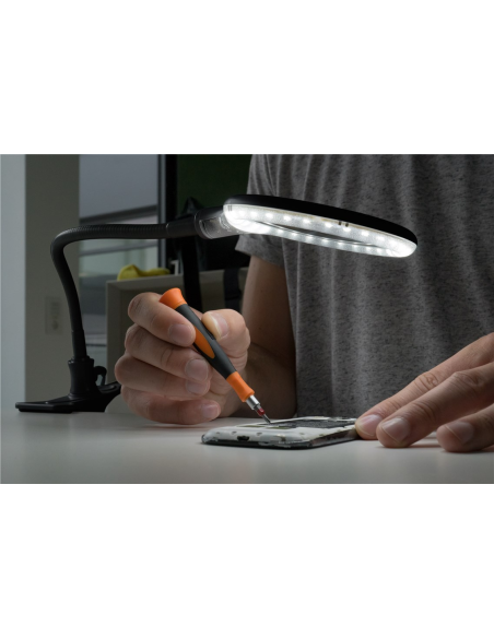 
64990 GOOBAY - Lupa 6W 480lm 100mmX 30LED STAND/KLEMM S. Lámpara de aumento LED con base y abrazadera, 6 W, negra, 480 lm, le
