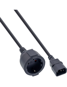 
16659A - Cable Extension C14 a CEE 7/4 Shucko H 1,00m Negro 10A