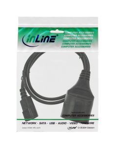
16659A - Cable Extension C14 a CEE 7/4 Shucko H 1,00m Negro 10A 2
