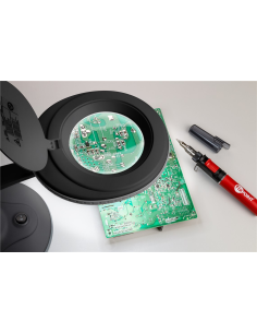 
65578 GOOBAY - Lupa 6W 450lm 100mm 30LED STAND Negro. Lámpara de aumento LED con base, 6 W, negra
450 lm, lente de cristal d