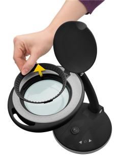 
65576 GOOBAY - Lámpara de aumento 6W 450lm 100mmX 30LED dim STAND S. Brillo de la lupa con luz ajustable mediante panel tácti 2