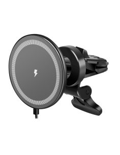 
PA0333 Soporte magnético para smartphone para coche con función de carga, redondo negro. Logilink