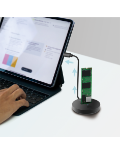 
QP0032 LOGILINK - USB 3.2 Gen2 Quickport, 1 bahía para SSD M.2 NVMe (PCIe) y SATA (NGFF). El LogiLink USB 3.2 Gen 2 Quickport