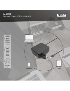 
Product number: DA-10072
DIGITUS Notebook charger USB-C power supply 100W PD 3.0 
EAN: 4016032487852 2