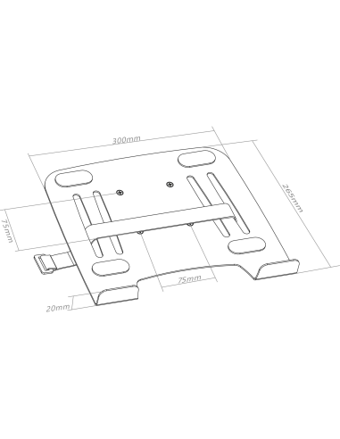 
23162A : InLine Notebook Mount / Holder with VESA 75 Adapter