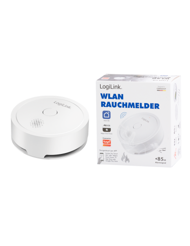 
SH0132 LOGILINK - Detector de humo inteligente WiFi, compatible con Tuya.
Control a través de una red Wi-Fi existente con la