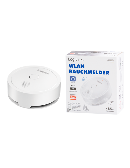 
SH0132 LOGILINK - Detector de humo inteligente WiFi, compatible con Tuya.
Control a través de una red Wi-Fi existente con la