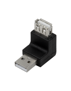 
AU0027  USB 2.0 adapter, USB-A/M to USB-A/F, 270° angled, black