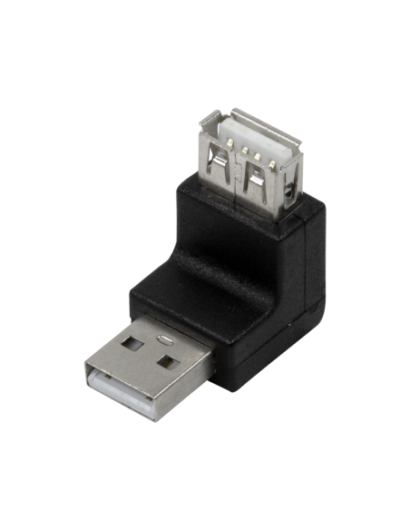 
AU0027  USB 2.0 adapter, USB-A/M to USB-A/F, 270° angled, black