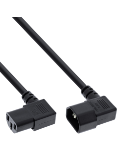 
InLine 16605A  Cable Extension C13 a C14  0.4 m Negro Doble Angulado