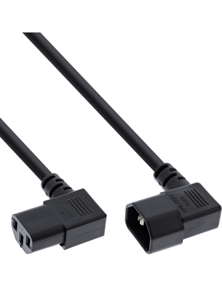 
INLINE - InLine 16601A  Cable Extension C13 a C14  1 m Negro Doble Angulado