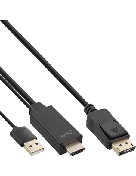 
17163P INLINE - Cable Adaptador HDMI A 1.4 a DisplayPort 1.2 4K 30Hz 3m
