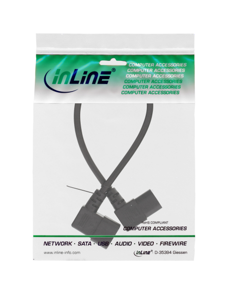 
INLINE - InLine 16601A  Cable Extension C13 a C14  1 m Negro Doble Angulado