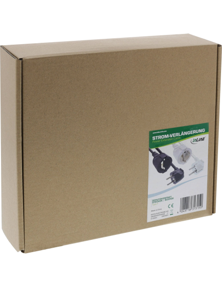 
16410T INLINE - Prolongador cable eléctrico schuko M a H de 15 m Blanco