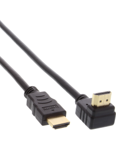 
17007V Cable HDMI A-A  7,5 metros Negro Acodado 4K 30Hz   Cable 90° en un conector