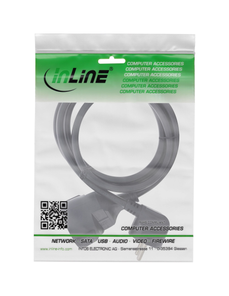 
16410X INLINE - Prolongador cable eléctrico schuko M a H de 15 m Negro