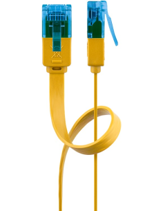 
96307 Latiguillo CAT 6A, U/UTP,  1.00 m, Amarillo, CU-PVC- PLANO