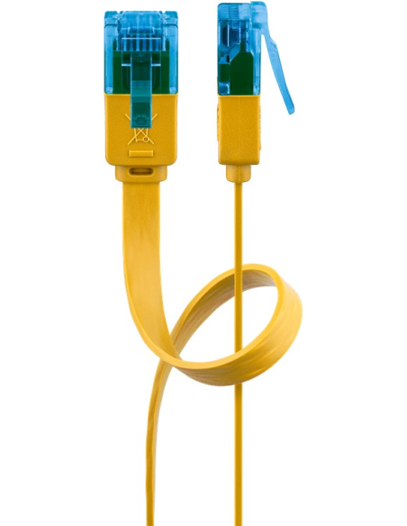
96318 Latiguillo CAT 6A, U/UTP,  2.00 m, Amarillo, CU-PVC- PLANO