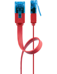 
96322 Latiguillo CAT 6A, U/UTP,  2.00 m, Rojo, CU-PVC- PLANO