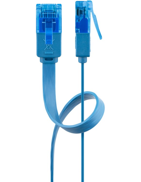 
96317 Latiguillo CAT 6A, U/UTP,  2.00 m, Azul, CU-PVC- PLANO