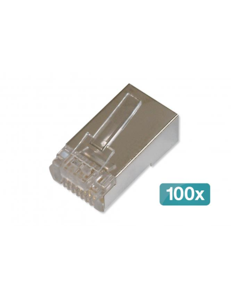 
AK-219603-100  Conector modular Cat 6 RJ45 Macho STP Apantallado para Cable Redondo pass through DIGITUS 100 unidades