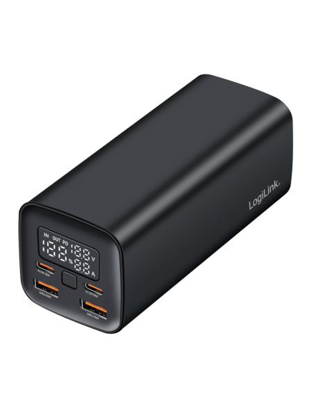 
PA0350 LOGILINK - Bateria Externa Power Bank 20000, 2x USB A + 2x USB C QC 3.0 & PD 3.0 65 W, black Logilink