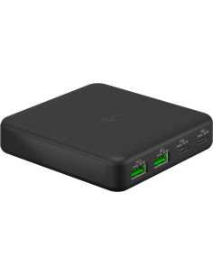 
61772 Cargador  65W USB 4 puertos, 2 USB-C, 2 USB-A, PD QC3.0 GAN , NEGRO,SOBREMESA Goobay 2