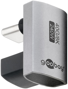 
74445 Adaptador USB-C Macho a USB-C Hembra 240W 40Gb/s 8K a 60Hz en forma de U 180º Acodado Compacto USB4.0 Goobay