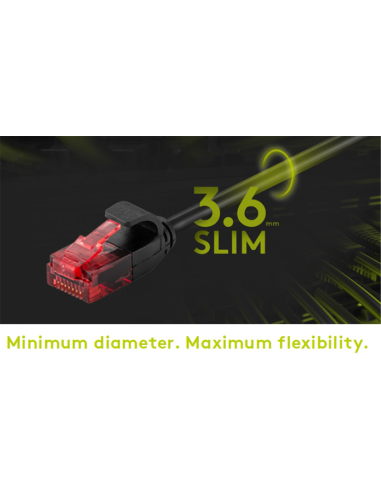 
71545 GOOBAY - CAT 6 slim patch cable U/UTP,grey, 0.15 m - Cu PVC