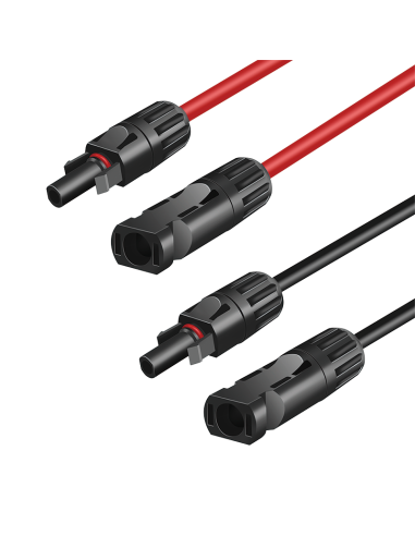 
PHC0101 Juego de cables de extensión para paneles solares, MC4/Macho a MC4/Hembra, 6 mm², CU,  2 m, Rojo y Negro Logilink