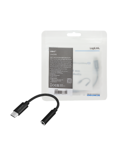 
UA0398  Cable de Audio - USB-C Macho a 3,5 mm Hembra  Negro