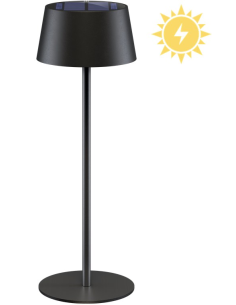 
Goobay 72026 Lámpara de mesa solar LED inalámbrica, negra, con control táctil, 150 lm, luz blanca cálida (3000 K), regulable 