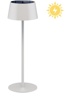 
Goobay 73929 Lámpara de mesa solar LED inalámbrica, blanca, con control táctil, 150 lm, luz blanca cálida (3000 K), regulable